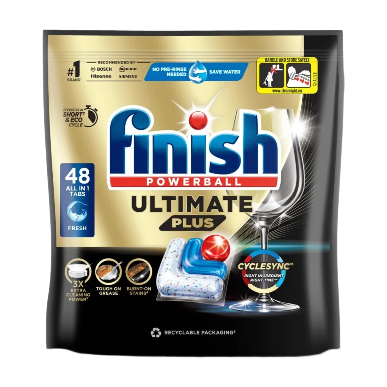 FINISH Ultimate Plus All In One Dishwasher Tablets Fresh 48 Tabs