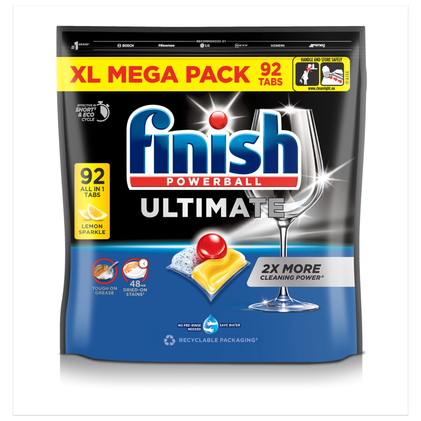 FINISH Ultimate All In One Dishwasher Tablets Lemon 92 Tabs