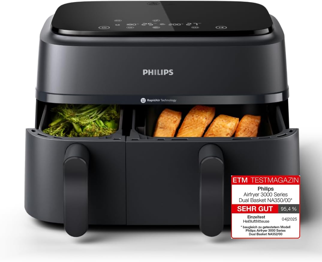 Philips 3000 Series NA350/00 Airfryer with two baskets