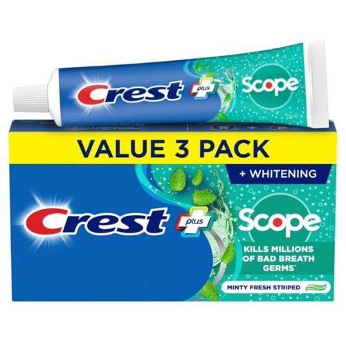 Crest + Scope Whitening Toothpaste  Pack Of 3, 5.4 Oz Tubes
