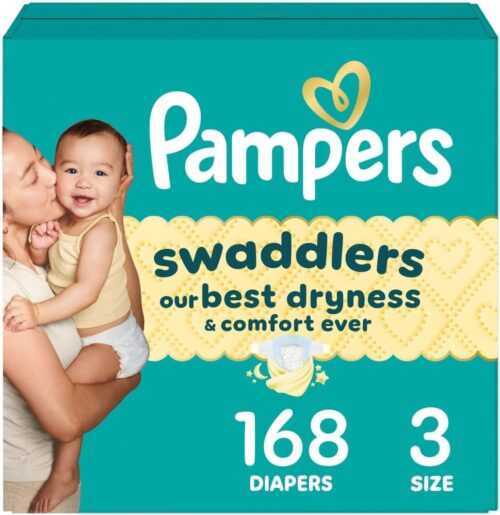 Pampers Swaddlers Diapers, Size 3 (13-26 lbs), 168 Count