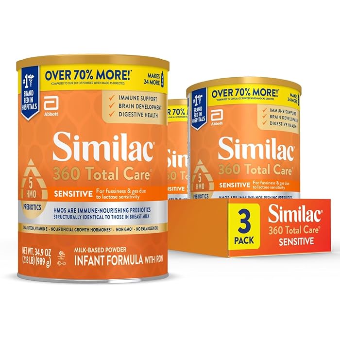 Similac 360 Total Care Sensitive Infant Formula 34.9-oz Value Can, Pack Of 3