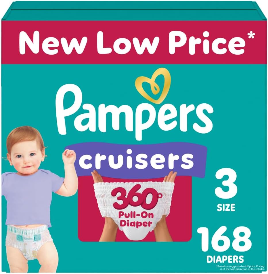 Pampers Diapers - Cruisers 360 - Size 3, 168 Count