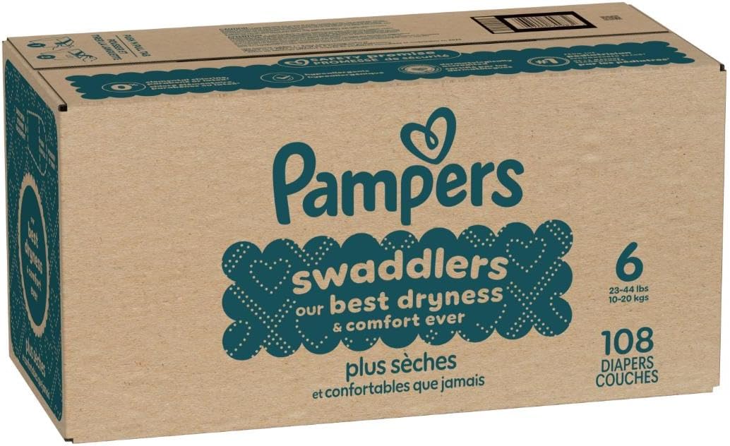 Pampers Swaddlers Diapers, Size 6 (23-44 lbs), 108 Count - Image 3