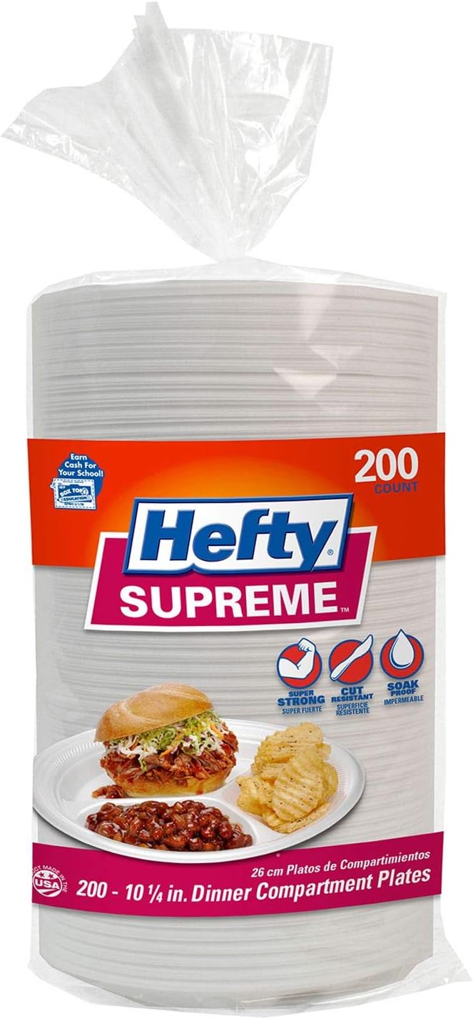 Hefty Supreme 3-Section Foam Plate (200 ct)