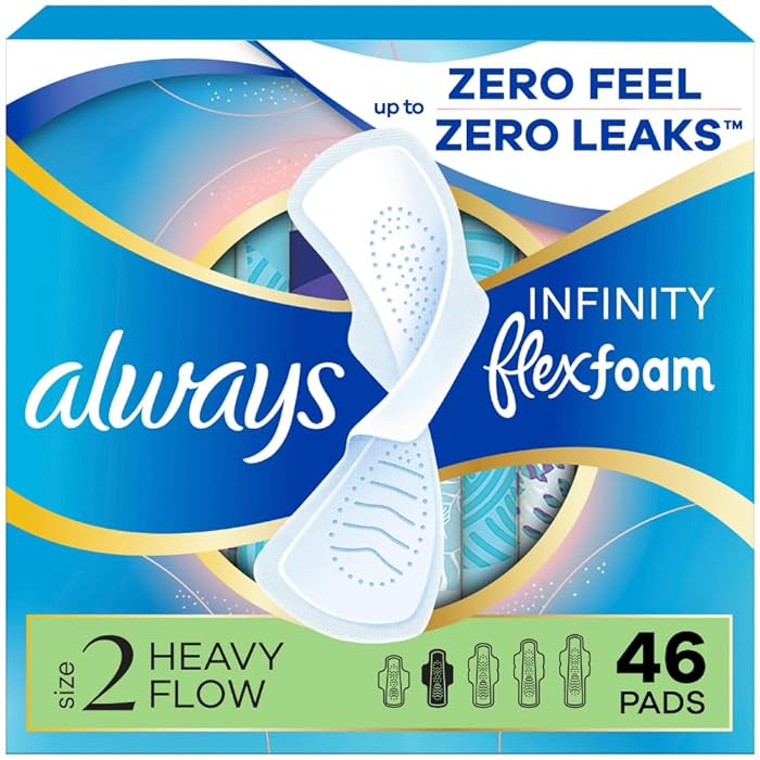 Always Infinity Flexfoam Pads With Wings, Size 2 46 Count