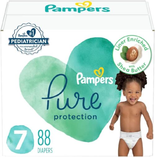 Pampers Baby Diapers - Pure Protection - Size 7, 88 Count