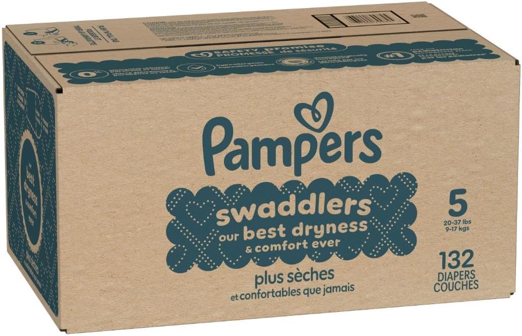 Pampers Swaddlers Diapers, Size 5 (20-37 lbs), 132 Count - Image 2