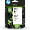 HP 302 (X4D37AE) Original Ink Cartridges Black + Tri-Colour Pack of 2