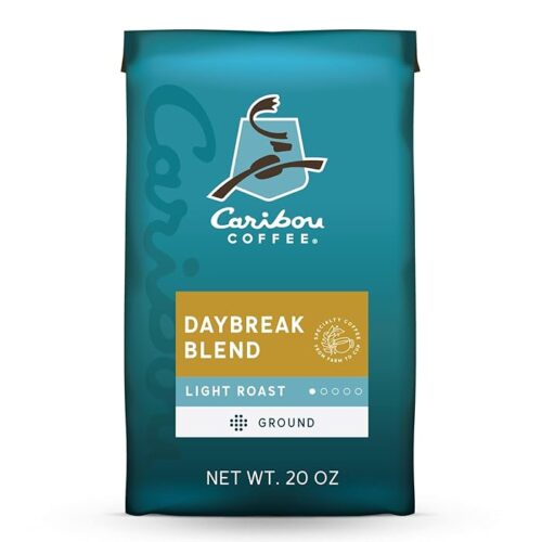 Caribou Coffee, Light Roast Ground Coffee Daybreak Morning Blend 20 Ounce Bag
