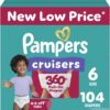 Pampers Diapers - Cruisers 360 - Size 6, 104 Count