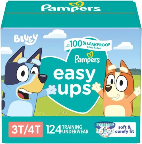 Pampers Training Pants - Easy Ups Boys & Girls Bluey - Size 3T-4T, 124 Count