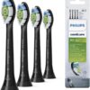 Philips Sonicare W2 Optimal Electric Toothbrush Heads, 4 Pack  Black (Model HX6064/11)