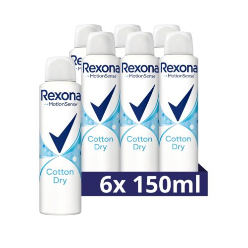 Rexona MotionSense Deodorant Spray Cotton Dry Anti Perspirant 6x 150 ml