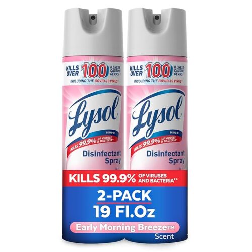 Lysol Disinfectant Spray, Sanitizing And Antibacterial Spray  Early Morning Breeze, 19 Fl Oz (Pack Of 2)