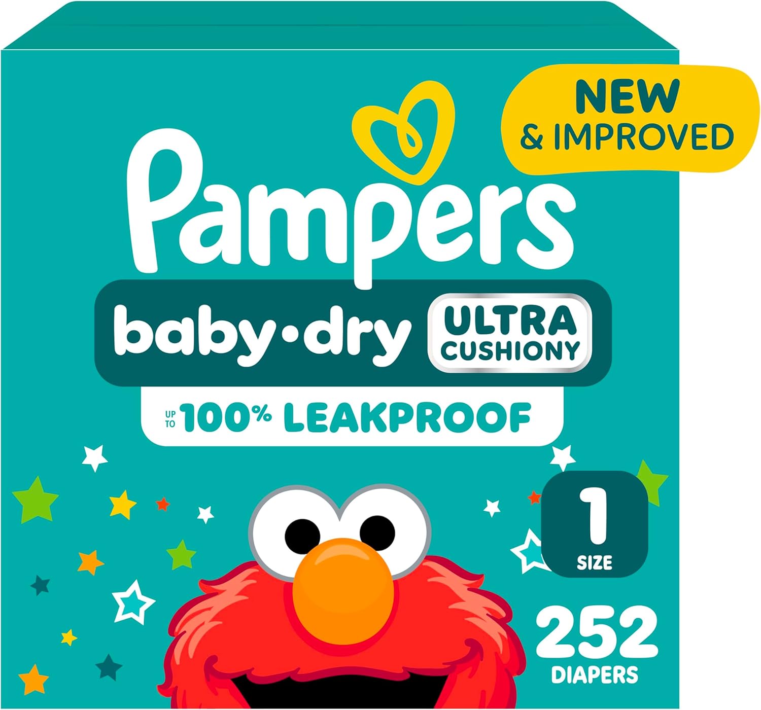 Pampers Baby Dry Diapers, Size 1, 8-14 lbs, 252 Count