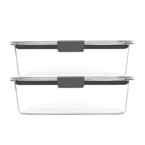Rubbermaid Brilliance BPA-Free Food Storage Containers With Lids, Airtight Clear Set Of 2 (9.6 Cup)