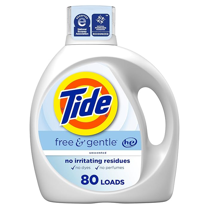 Tide Free & Gentle Liquid Laundry Detergent 80 Loads, 105 Fl Oz