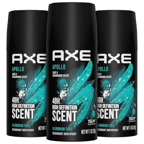 AXE Travel Deodorant, Body Spray, Apollo, Sage & Cedarwood  3-Pack