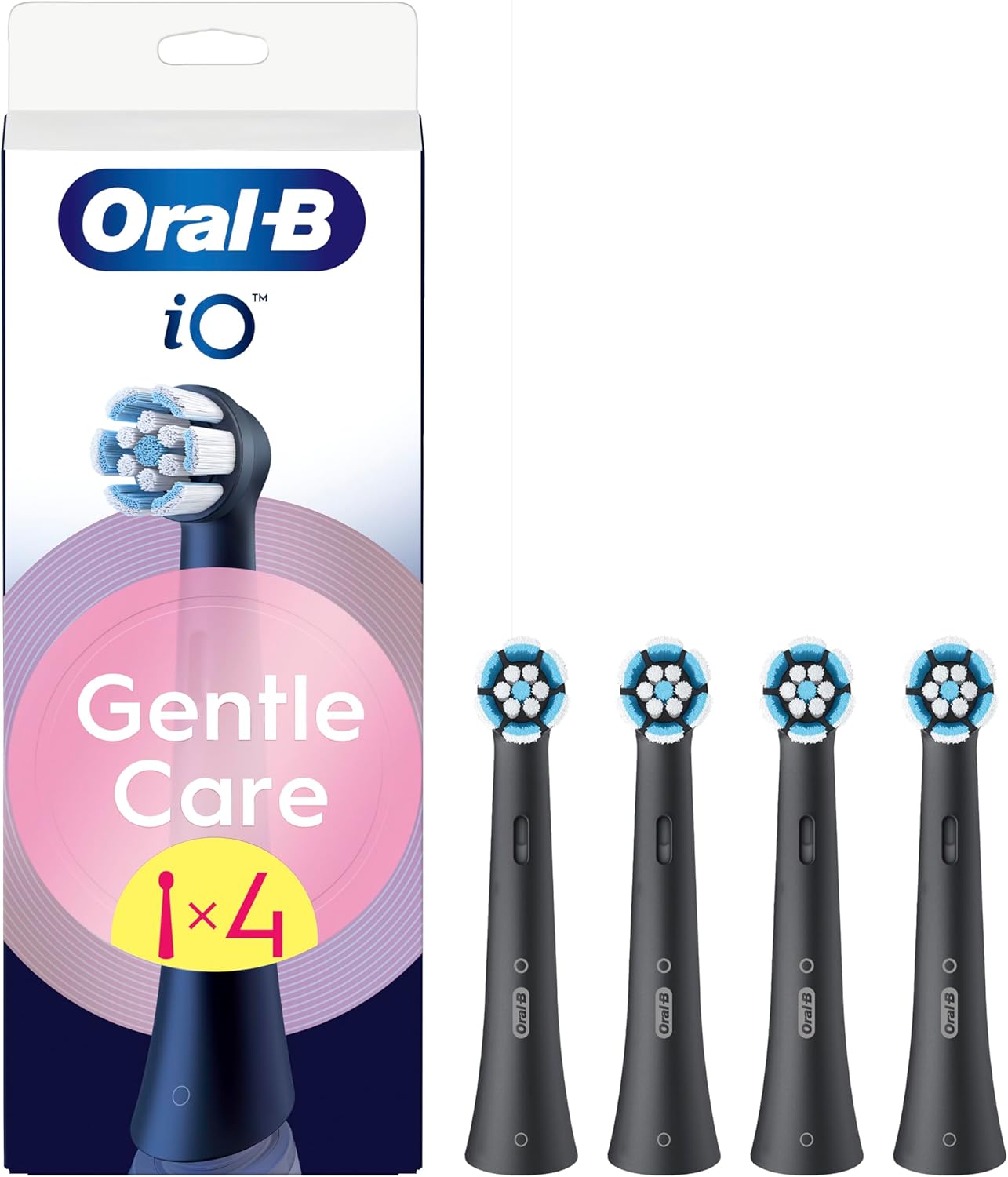 Oral-B iO Original Replacement Round Brush Heads, 4 Pack Black