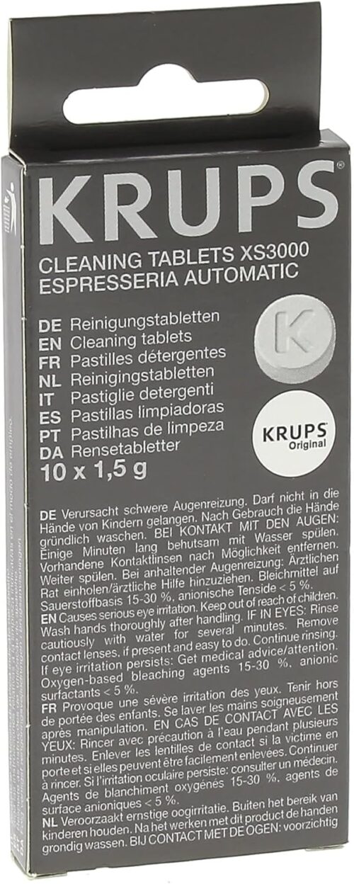 Krups XS3000 Cleaning Tablets – 10 Tablets For Fully Automatic Espresso Machines