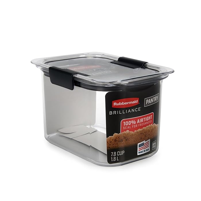 Rubbermaid Brilliance Pantry Airtight Food Storage Container BPA-Free 7.8 Cup