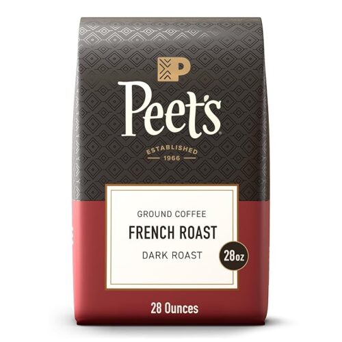 Peets Coffee, Dark Roast Ground Coffee, 100% Arabica Coffee French Roast 28 Ounce Bag