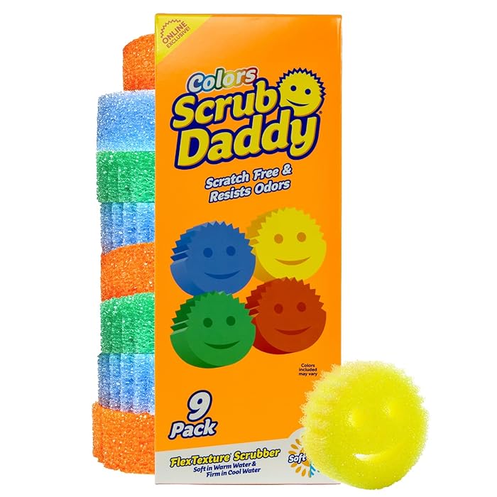 Scrub Daddy Scratch-Free Multipurpose Kitchen Sponges With BPA-Free Polymer Foam (9 Count)