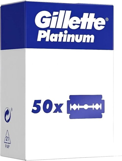 Gillette Platinum Men's Razor Blades, 50 Replacement Blades, Razor Blades