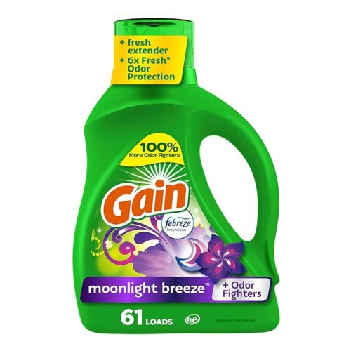 Gain Moonlight Breeze HE Deep Cleaning Concentrated Liquid Laundry Detergent, 61 Loads, 88 Fl Oz