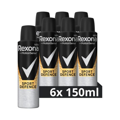 Rexona Men MotionSense Deodorant Spray Sport Defence Anti Perspirant 150 ml, Pack of 6