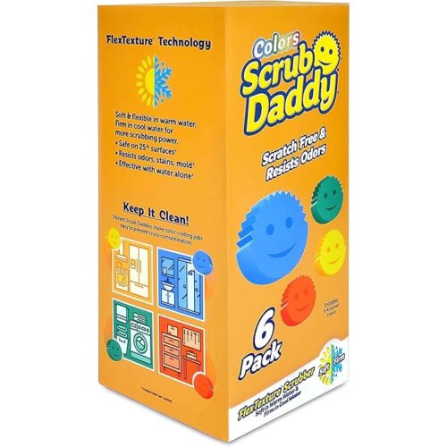 Scrub Daddy Sponge Set - Colors - Scratch-Free Scrubbers Multi-use, Functional (6 Count)