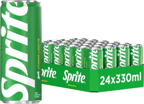 Sprite Soft Drink, Maximum Refreshment with Lemon & Lime Flavour  Pack of 24 (24 x 330 ml)