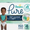 Pampers Pure Protection Baby Diapers, Size 4, 150 Count
