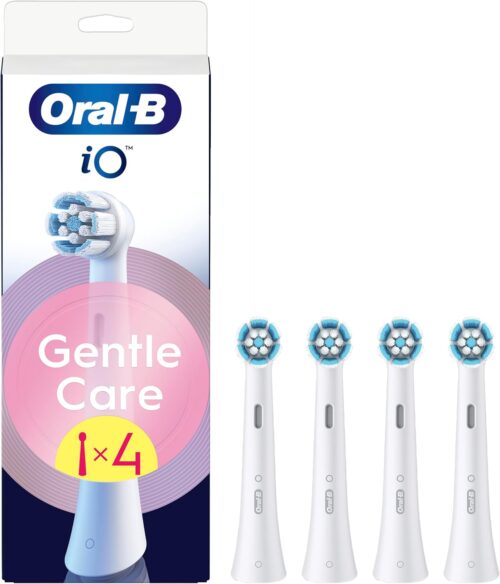 Oral-B iO Series Gentle Care, Original Replacement Round Brush Heads Pack of 4 Black