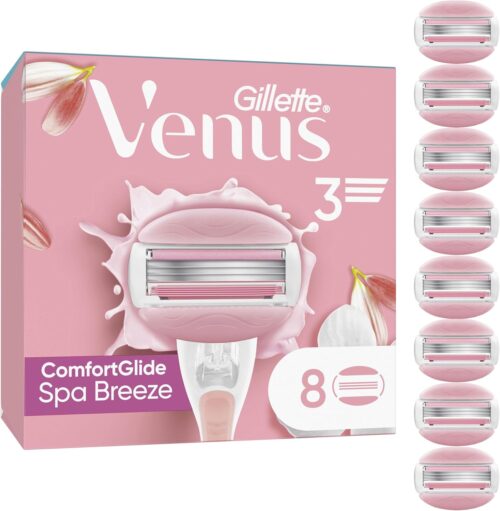 Gillette Venus Comfortglide Spa Breeze Women's Razor Blade Refills, Pack of 8