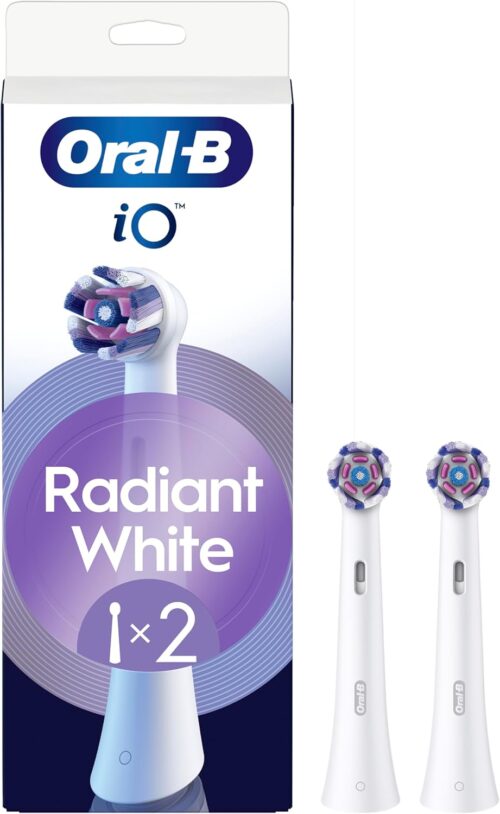 Oral-B iO Series Radiant White, Original Replacement Round Brush Heads 2 Pack