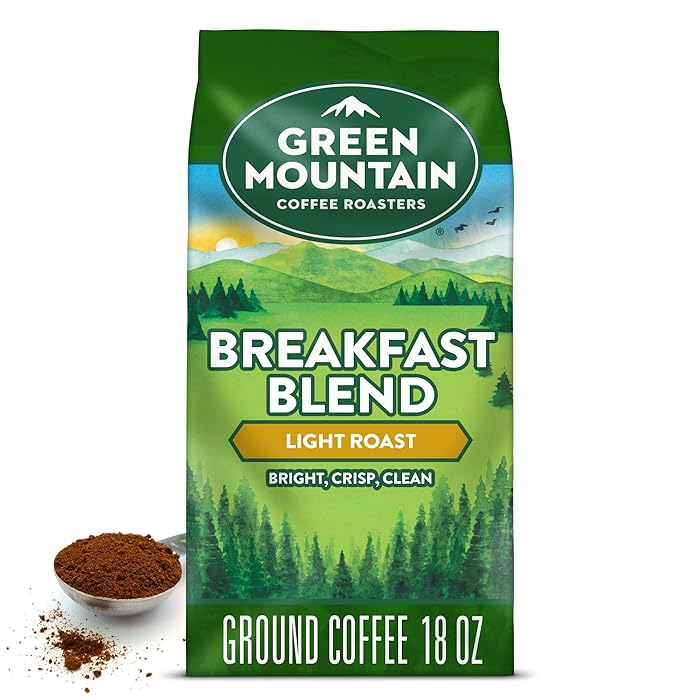 Green Mountain Coffee Roasters Breakfast Blend Ground Coffee, Bagged 18 Oz