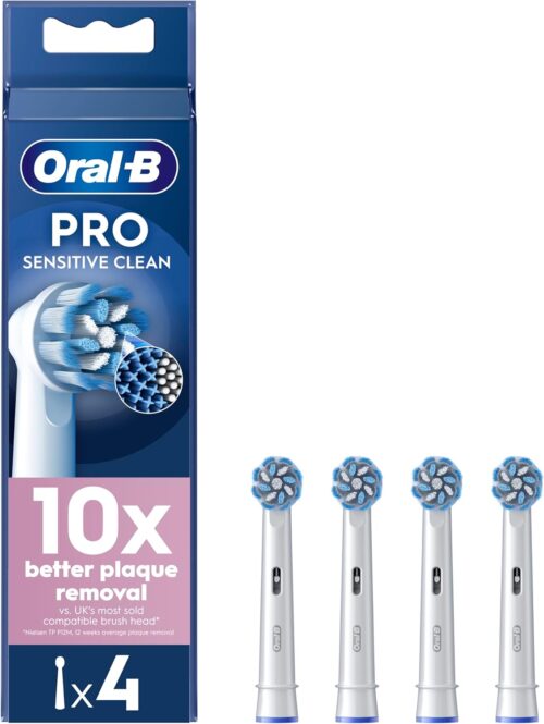 Oral-B Pro Sensitive Clean Electric Toothbrush Head Pack of 4 White