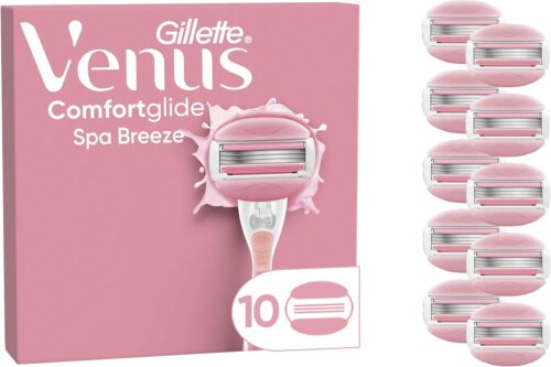 Gillette Venus Comfortglide Spa Breeze Women's Razor Blade Refills, Pack of 10