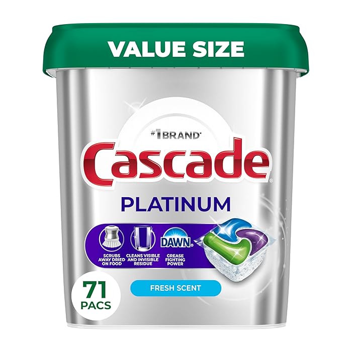 Cascade Platinum Dish Detergent Soap, Fresh, 71 Count