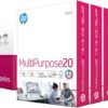 HP Papers | 8.5 x 11 Paper | MultiPurpose 20 lb | 5 Ream Case - 2500 Sheets | 96 Bright