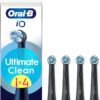 Oral-B iO Series Ultimate Clean Black, Original Replacement Round Brush Heads 4 Pack