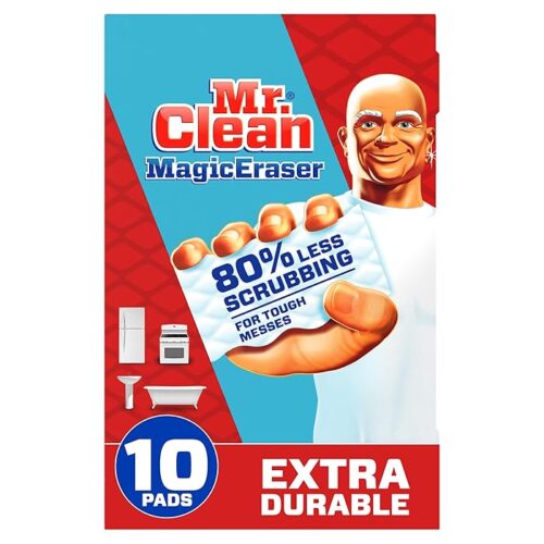 Mr. Clean Magic Eraser Sponge, All Purpose Cleaner Melamine Sponge, Cleaning Pads, Extra Durable, 10ct