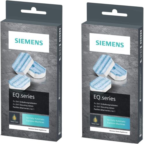 Siemens TZ80002 Descaling Tablets for All EQ Fully Automatic Coffee Machines, Pack of 2 x 3