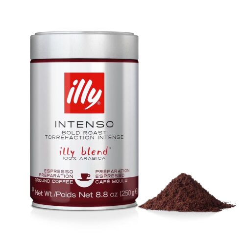 Illy Intenso Ground Coffee, Dark Roast 250g Tin