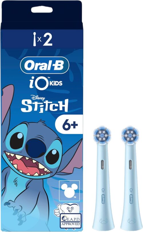 Oral-B iO Kids Disney Stitch Electric Toothbrush Head for Ages 6+ Pack of 2