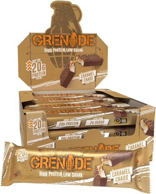 Grenade High Protein, Low Sugar Bar - Caramel Chaos, 12 x 60 g