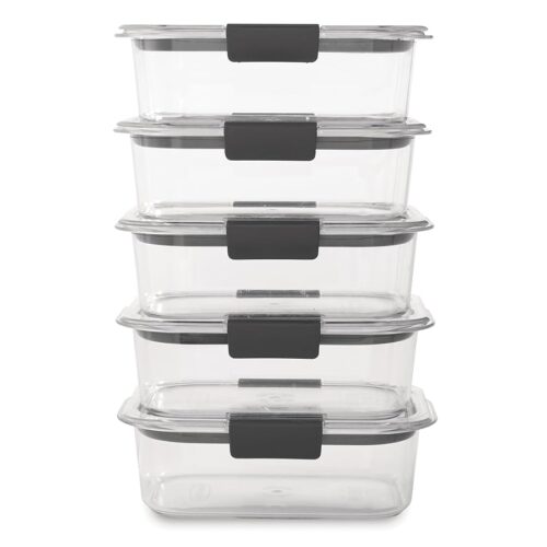 Rubbermaid Brilliance Tritan Plastic Food Storage Containers Set Of 5 (3.2 Cup)
