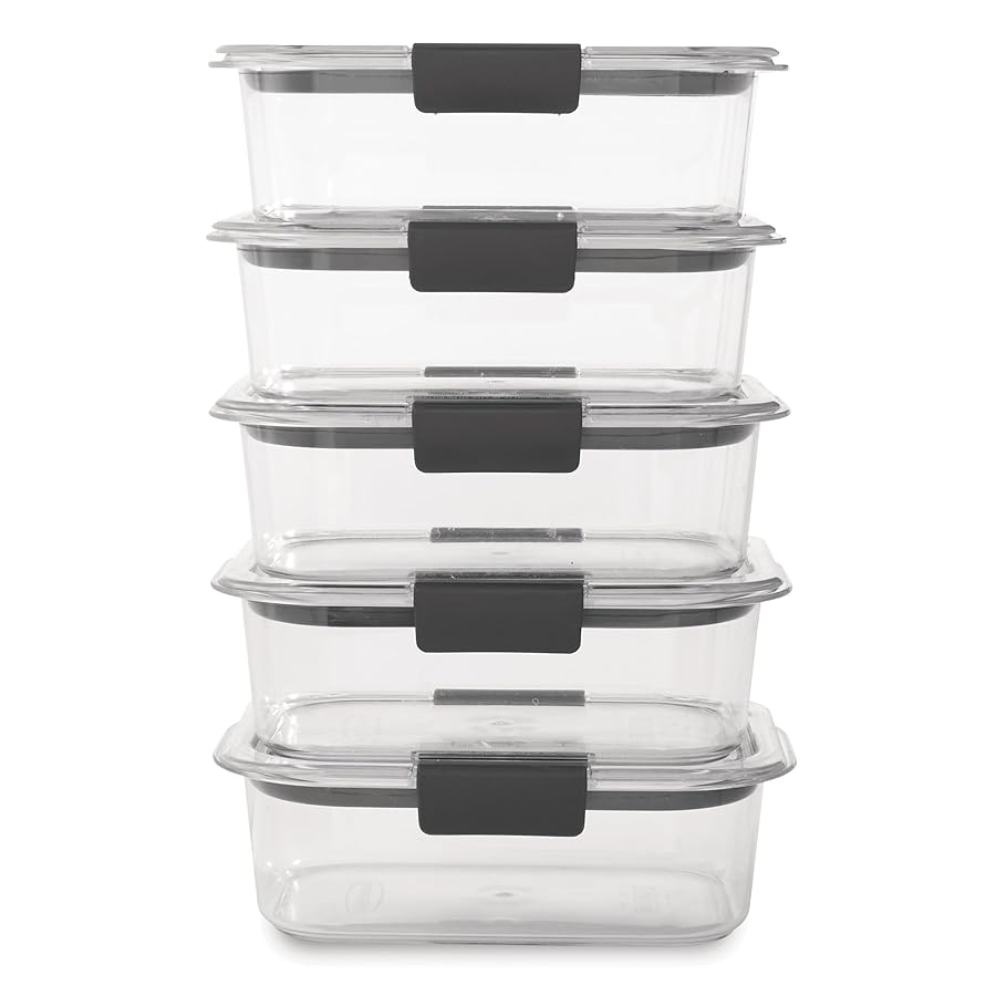 Rubbermaid Brilliance Tritan Plastic Food Storage Containers Set Of 5 (3.2 Cup)